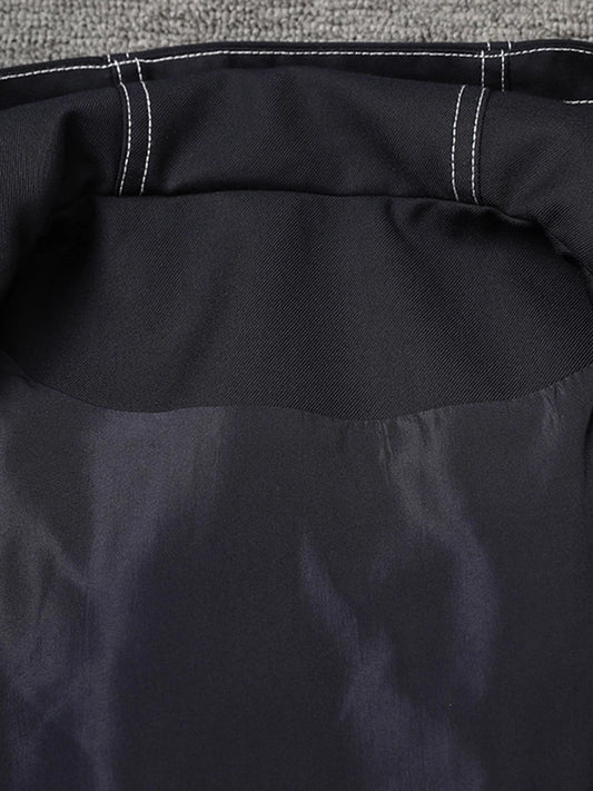 Noir Contrast Stitch Hooded Jacket